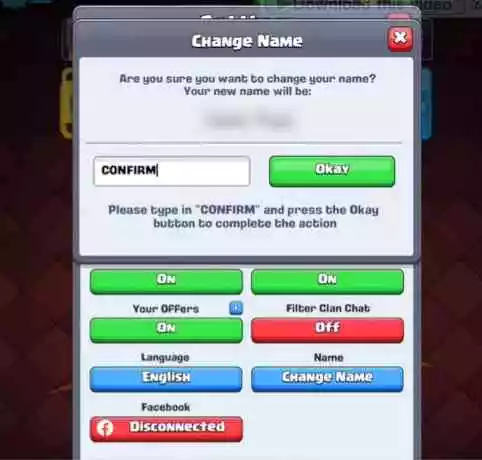 Clash Royale Change Name