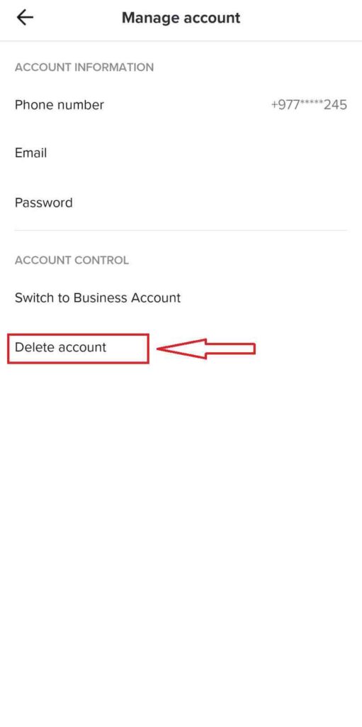 Delete TikTok Account