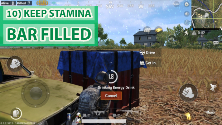 pubg mobile stamina bar