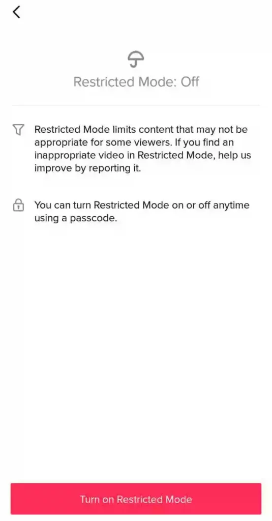 Restrict Mode TikTok