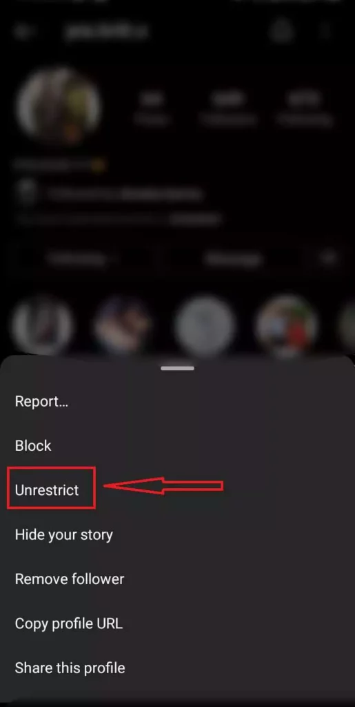 Unrestrict Someone on Instagram