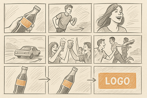 storyboard of montage ad campaign